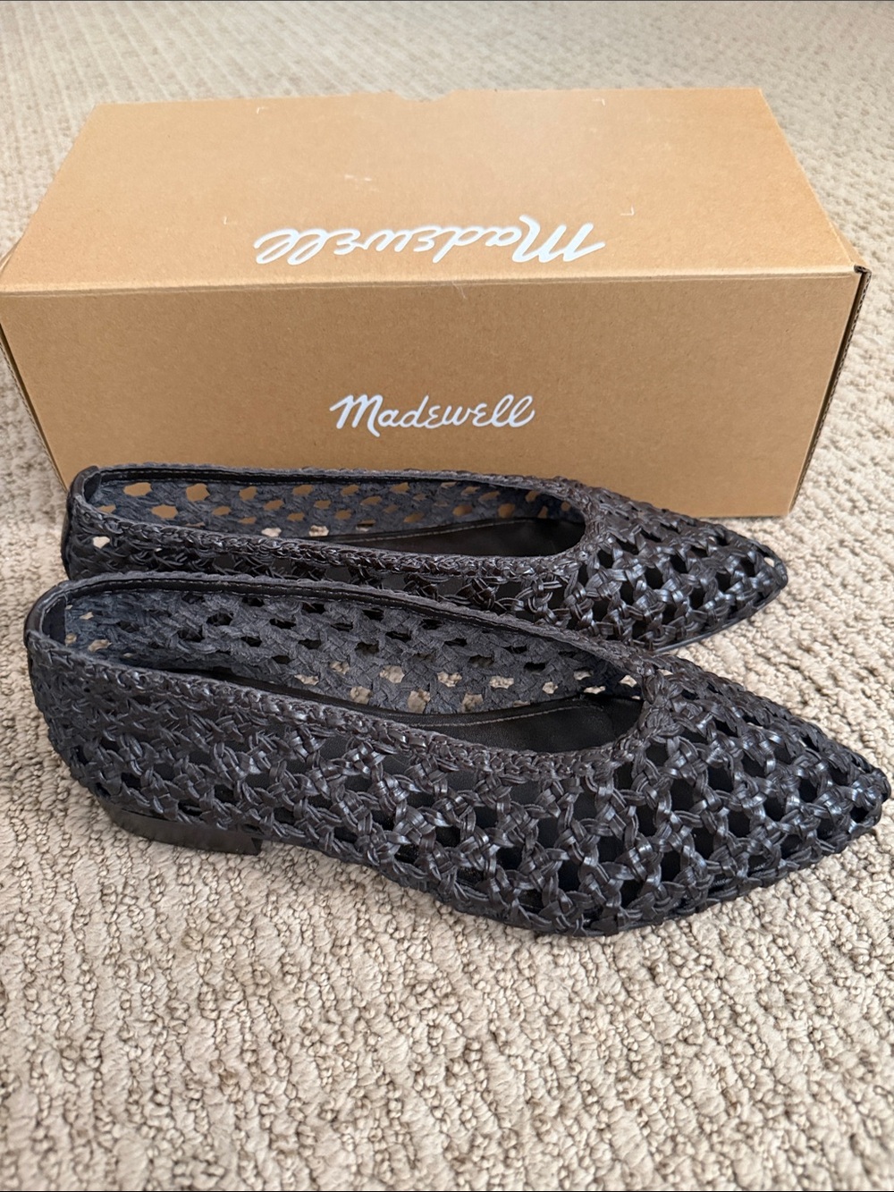 Madewell Dark Brown Woven Leather Flats - Picture 6 of 7